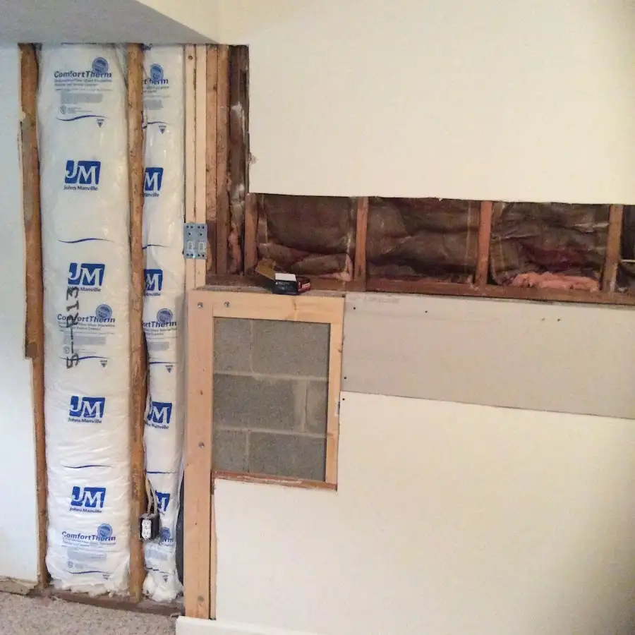 Wall insulation replacement during Basement Flood Cleanup in Benbrook